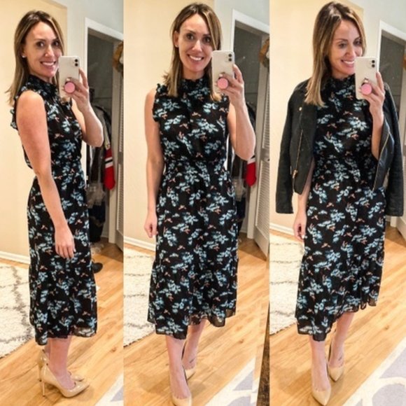 J.CREW Smocked-waist dress botanical bees print S - Picture 10 of 10